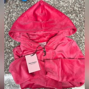 NWT Juicy Couture Matching Tracksuit Set XsJacket Pants  Hot Pink Vintage Velour